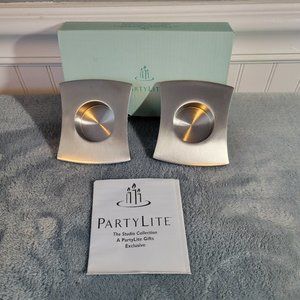 PartyLite Studio Square Tealight Holder Pair